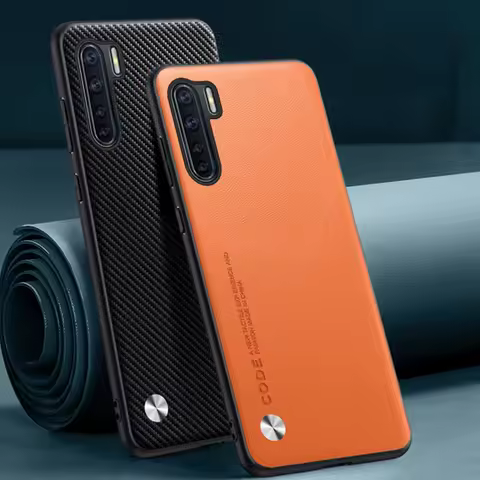 Luxury PU Leather Case For OPPO A91 Reno 3 4G 5G Matte Back Cover Silicone Shockproof Protection Pho
