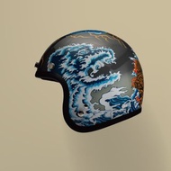 藝術家Jimmy Tsai x Gallop - 山海觀藝術 3/4半罩安全帽 灰夜款