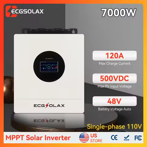 ECGSOLAX 7KW Hybrid Solar Inverter 48V 110V Single-Phase Hybrid Inverter With MPPT 120A Solar Charge