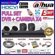DAHUA 5MP 4-CHANNEL FULL COMPLETE SET Full HD CCTV 4CH DVR + Camera + HARD DISK + Power Supply Packa