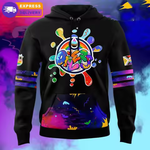 Spring And Autumn Edmonton Oilers X 2025 Pride Month Personalized Graffiti Hoodie Set Trendy Brand C