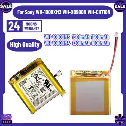 New High Quality 1300mAh 1600mAh 3.7V Replacement Battery for Sony WH-1000XM3 WH-XB900N WH-CH710N