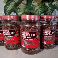 Maggot 100gr +Caropil Red(Pakan Chana,Louhan,Oscar,Koi,Pbass ,Arwana - Magot Super Red