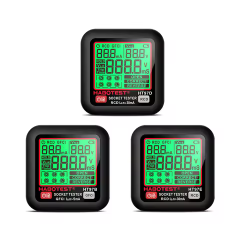 HT97 Socket Tester Pro Voltage Test LCD Digital Outlet Socket Detect US/UK/EU Plug Ground Zero Line 