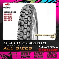 TAYAR DELI SWALLOW S-212 TUBE-TYPE CLASSIC TYRE 4.00, 400, 4.50, 450 - 17, 18 (BUNGA KLASIK PATTERN)