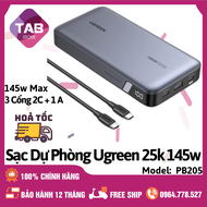 Sạc Dự Phòng UGREEN 25000mAh 145W 3 Cổng PB205 Chính Hãng - Bảo Hành 12 Tháng