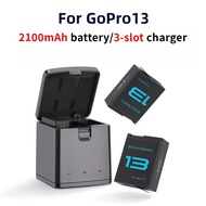 Suitable for GoPro Hero 13 Long Battery Life Large Capacity Battery 2100mAH, GoPro 13 Fast Charge Ch