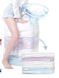 Space saver Vacuum Storage Bags No Pump Needed Cube Extra Large Bag for Blanket Duvet Pillow Bedding Premium Strong Re-Usable