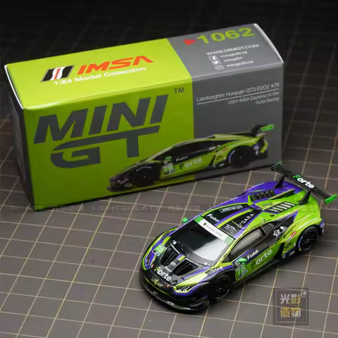 MINIGT 1/64 Lamborghini Huracán GT3 EVO2 #78 Forte Racing 2024 MGT01062-CH Car Alloy Vehicle Diecast