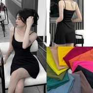 Women's Big Size Design Dress with 2 Straps, Sexy Flared Shape, Soft and Smooth Basic Ribbed Fabric,