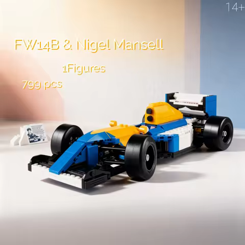 NEW Blocks 799PCS MOC 10353 Williams Team FW14B And Niegel Mansell Blue Car Model Brick Kids Birthda