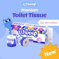 LifeShine Wippie Premium Toilet Tissue/Tisu Tandas (4-Ply层, 8 Rolls卷, 190 Sheets张/Roll)