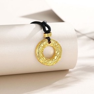 Hvg Sterling Silver Necklace Men 9999 Pure Silver Pixiu Safe Buckle Pendant for Boyfriend Husband Va