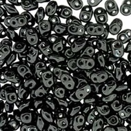 Superduo, 2.5x5mm, Jet. 10gm/tube.