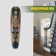 Yours MO-Wooden Mask Wall Hanging Solid Wood Carving Painted Wall Decor Bar Home Decorations African