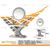 EUREKA 4ft Console Table Mirror Diamond Modern Wood / Meja Konsol CS030 (Delivery & Installation Kla