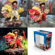 One Piece One Piece Straw Hat GK Lion Ride Luffy Chinese New Year Lion Luffy Gift Figure Model Ornaments