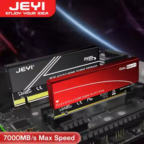 JEYI M.2 NVME To PCIE 4.0 X16 Adapter, PCIe X16 Gen4 Expansion Card with Aluminum Heatsink Case, For