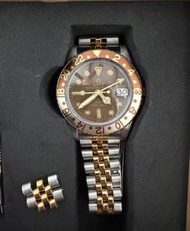 WMT..Green Label Watch Automatic..GMT Two Tone Root Beer