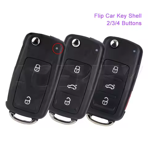 5K0 837 202AD Flip Car Key Fob Shell For VW Volkswagen Tiguan Passat CC Golf Mk6 SEAT Skoda Octavia 