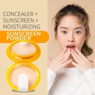 Sunscreen Face Powder With Puff Spf 15 Pa+++ Waterproof Oil Control Matte Flawless Makeup C9o6