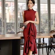 New Elegant Event Dress Dinner Annual Dress Midi Dress Plus Size