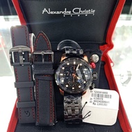 Jam Tangan Pria Alexandre Christie Ac 6163 Black Original 46Mm Fullset