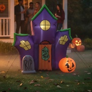 Inflatable Haunted House Outdoor Haunted House Yard Inflatable for Trick-or-Treaters, Lawn