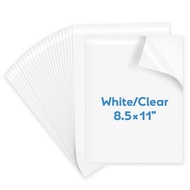 20 Helaian 8.5×11" Kertas Pelekat Vinyl Boleh Cetak Diy Berkilat Putih/matte Putih/jelas Pelekat Lab