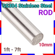10mm ROD Stainless Steel 304 (1ft-7ft) (ROD)