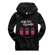 Squid Game Boys Girls Hooded Sweater Cartoon Children's Long-sleeved Printed Hoodie Pocket Sweater K1308A 65% Cotton