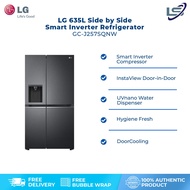 LG 635L Side by Side Smart Inverter Refrigerator Matte GC-J257SQNW | Remote Control | Smart Alert | DoorCooling+™ | LinearCooling™ | Exprese Cool | Refrigerator with 1 Year Warranty