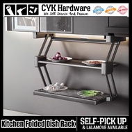 Kitchen Extendable Cupboard Shelf 2-Tier Cabinet Organization Shelf for Retractable Dish Rack System