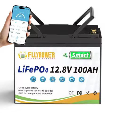 Fllyrower EU/US/CA/JP Stock 12V 100ah 168Ah 180ah 300Ah Lifepo4 Battery Pack Rechargeable Lithium io
