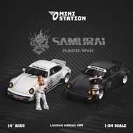 Time Micro TM 1:64合金模型！Rauh-Welt寛體改装，RWB964 Duck Wing鴨翼版。新色Mini Station定制版預售中， Samurai塗裝 - White白色 /