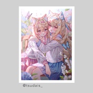 Hololive art print Fuwamoco