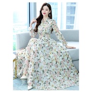 LEONNA Gisel-Le Long Maxi Dress Poli Gamis Wanita Muslim Gaun Korean Style