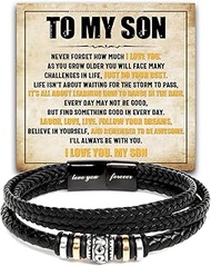 To My Son Bracelet From Mom, Son Gift From Dad, Christmas Graduation Wedding Birthday Gifts For Sons