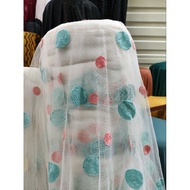 Bahan Kain Tile Polkadot Rainbow Meteran