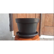 Pot plastik HITAM 30cm + tatakan pot