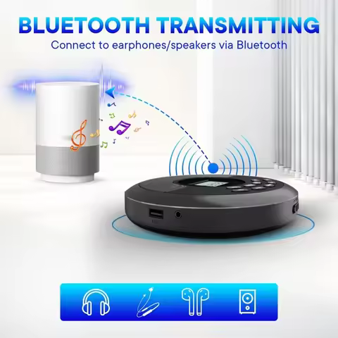 Bluetooth CD Player with Speaker Stereo and Headphones USB MP3 Music U Disk Album Players Portable R
