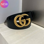 Gucci 男款 2015 RE-EDITION 寬4公分雙G搭扣皮革皮帶 黑色 90/105/110公分 《2024季度新品》