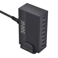 300W GaN³ Charger Station Fast Charging 8-Port 100W PD + 7x30W USB-C Multi Charger for Laptop/Phone/