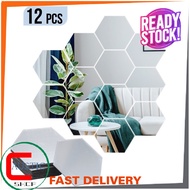 Hexagon Mirror Cermin Bilik Mandi Bilik Tidur Hiasan Aksesori Dinding Bilik Decoration Bedroom Aesth