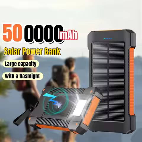 500000mAh Solar Power Bank Super Fast Charging Outdoor Portable External Battery Large Capacity for 