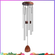 Metal Windchime Aluminum Windbell Wind Chimes 6 Rods Chimes Home Decoration Craft Garden Patio Silve