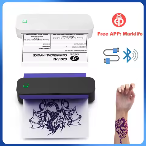 Portable A4 Bluetooth Thermal Printer Inkless Photo PDF Document Printer Memo Note Tattoo Print Wire