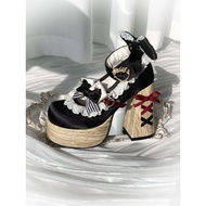 Lolita Bow Cute Girl Lolita Shoes Sweet Fairy High Heels Waterproof Platform