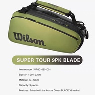 Wilson กลางแจ้งความจุขนาดใหญ่กระเป๋ากอล์ฟแบดมินตันกระเป๋าไม้เทนนิสกันน้ำใส่รองเท้าผ้าใบกระเป๋าสะพายไ