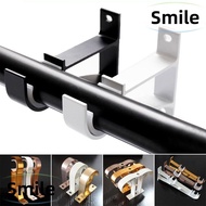 SMILE 1Pcs Curtain Rod Bracket, Fixing Clip Single Double Hang Hanger Hook, Furniture Hardware Crossbar Aluminum Alloy Rod Support Clamp